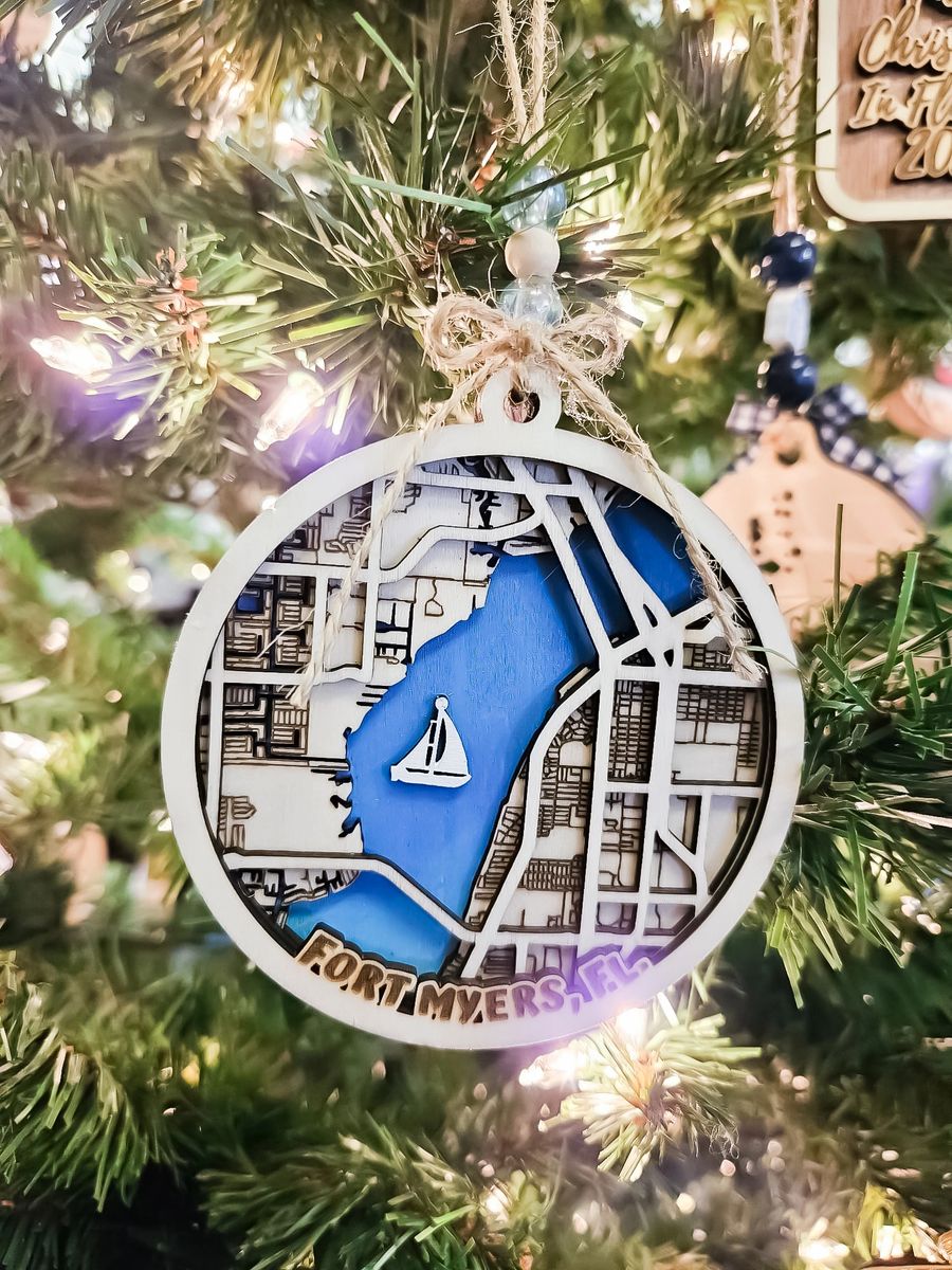 Personalized Ornaments 3D Address Mapping Multilayered Wooden